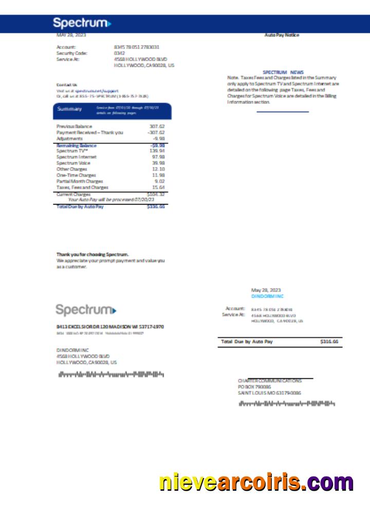 Spectrum utility business bill